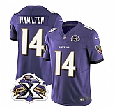 Men & Women & Youth Baltimore Ravens #14 Kyle Hamilton Purple 2023 F.U.S.E With Patch Throwback Vapor Limited Stitched Jersey,baseball caps,new era cap wholesale,wholesale hats